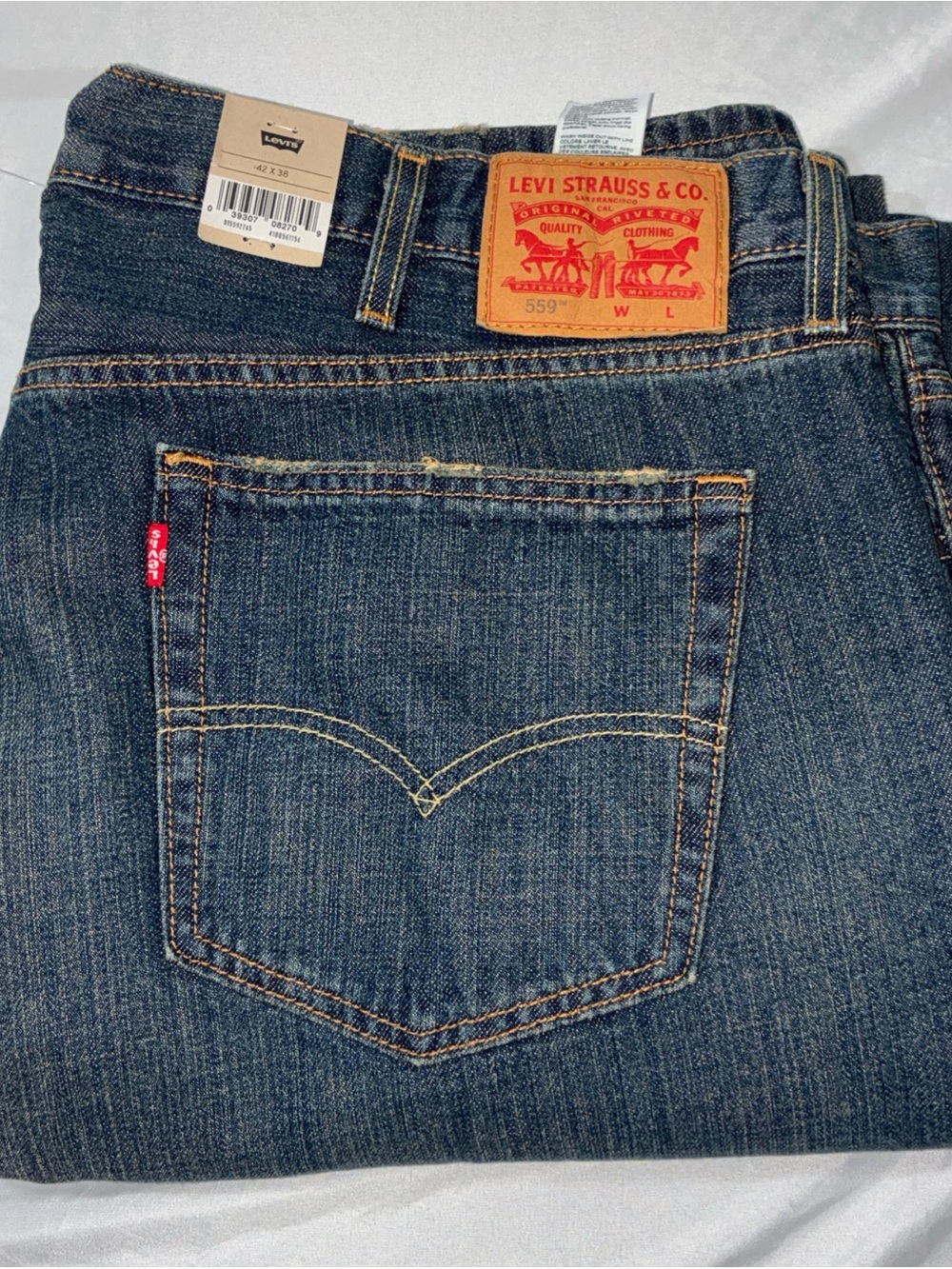 Levi's Men's 559 Relaxed Straight Jeans - Dark Blue 42x38 NWT